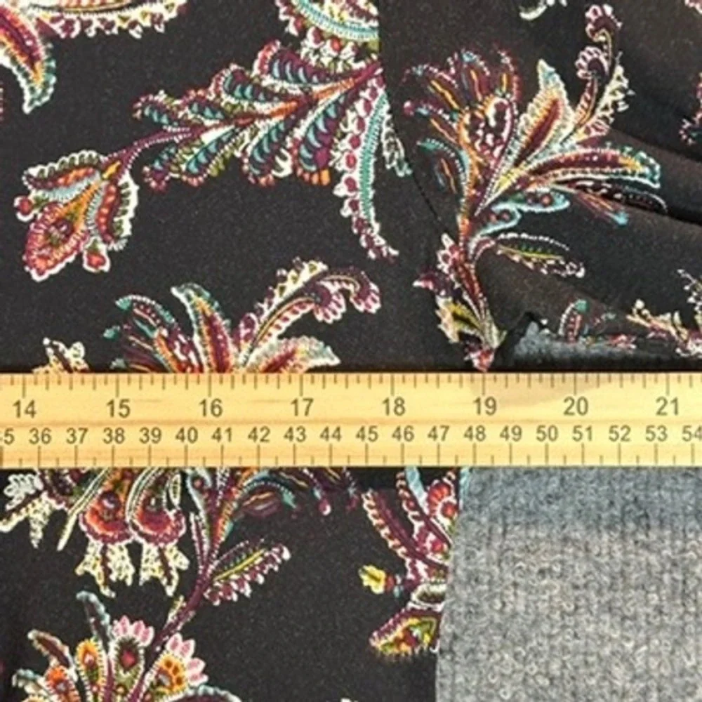J. Jill Wearever Dress Sz SP Paisley Floral V-Neck 3/4 Sleeve Sheath Boho Artsy